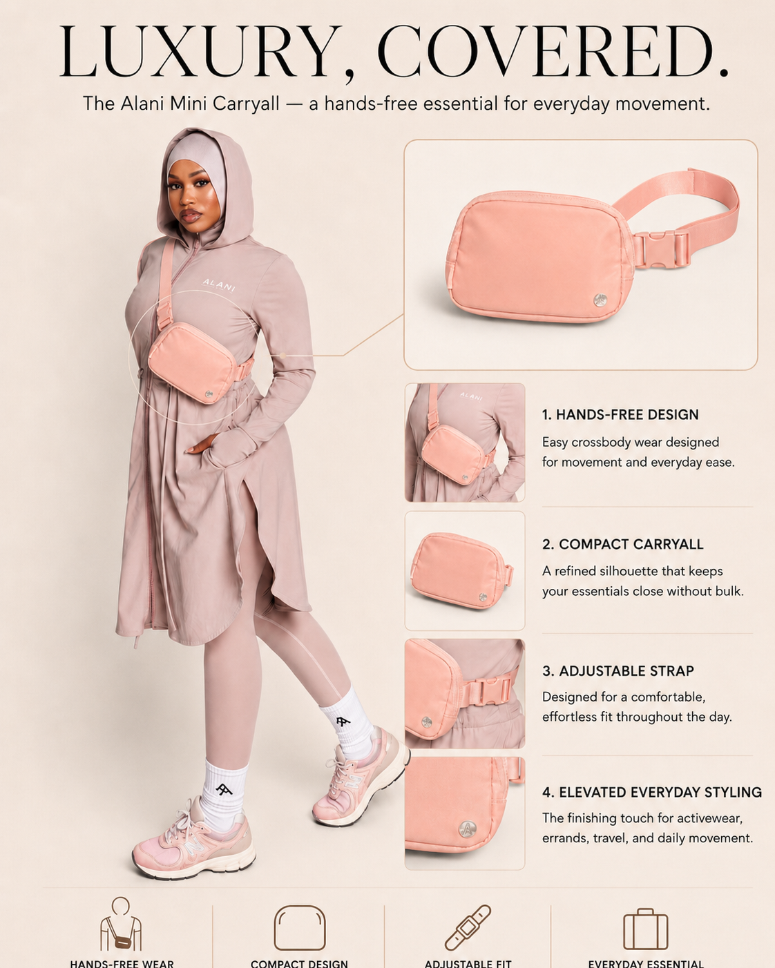 The Alani Mini Carryall- Blush