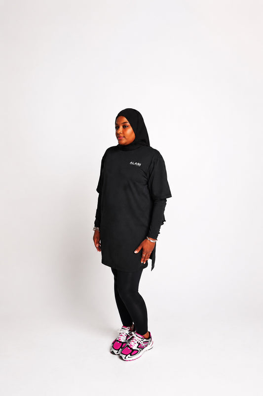 The Alani Active Oversized Tee- Noir