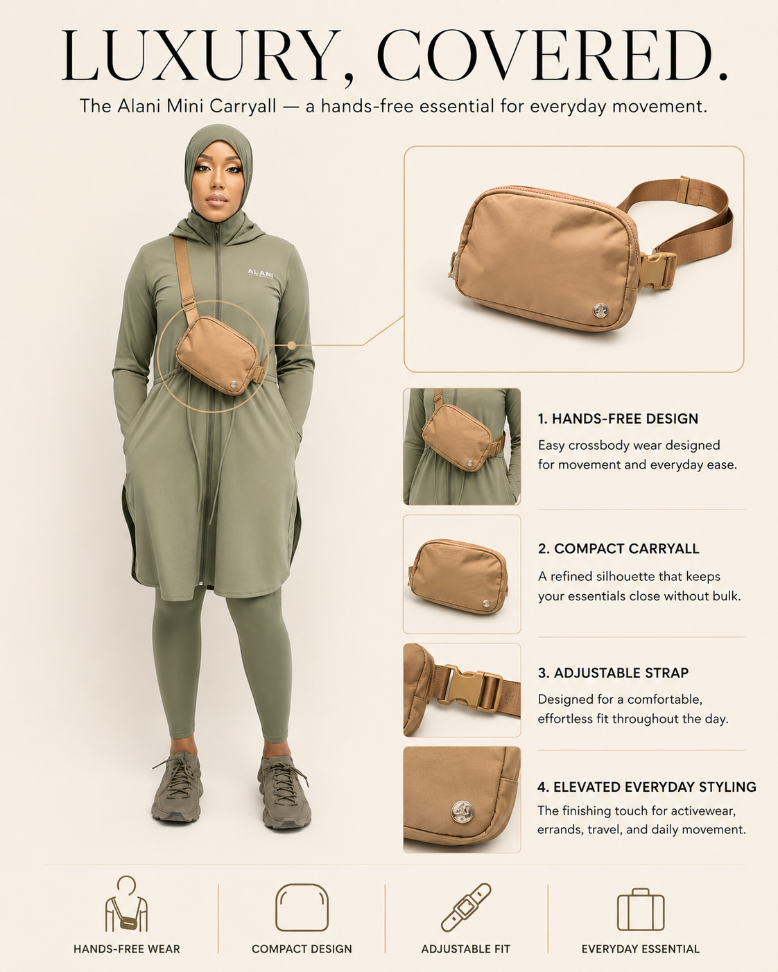 The Alani Mini Carryall- Sand